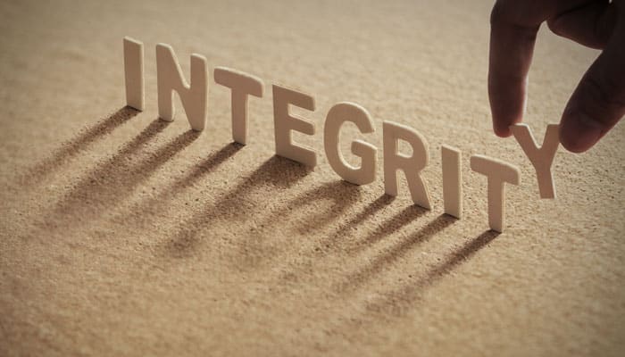 Integrity as a core value in personal life